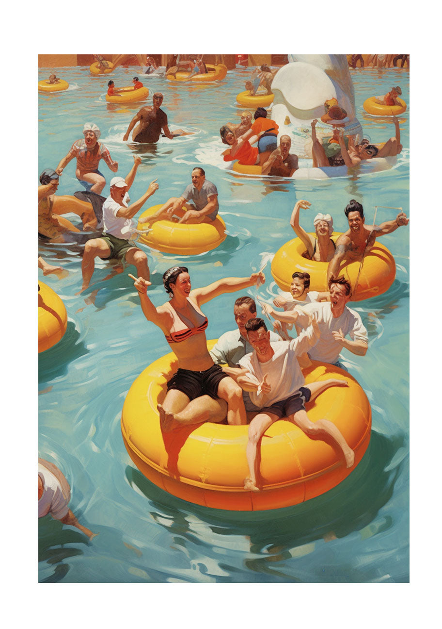 浮き輪のアートポスター原画のみ