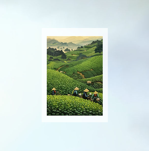 お茶のアートポスター原画のみ設置イメージ