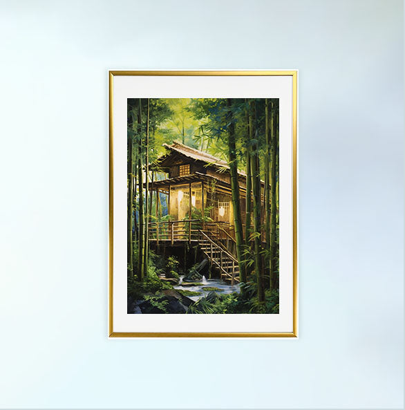 お茶のアートポスター金フレームあり