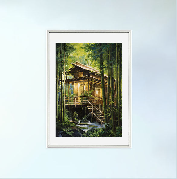 お茶のアートポスター銀フレームあり