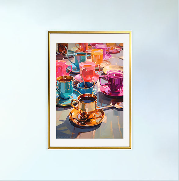 お茶のアートポスター金フレームあり