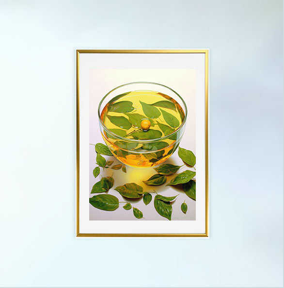 お茶のアートポスター金フレームあり