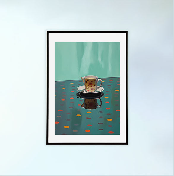 お茶のアートポスター黒フレームあり