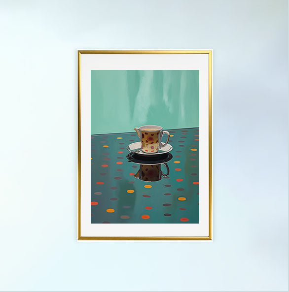 お茶のアートポスター金フレームあり