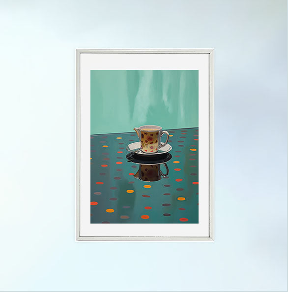 お茶のアートポスター銀フレームあり