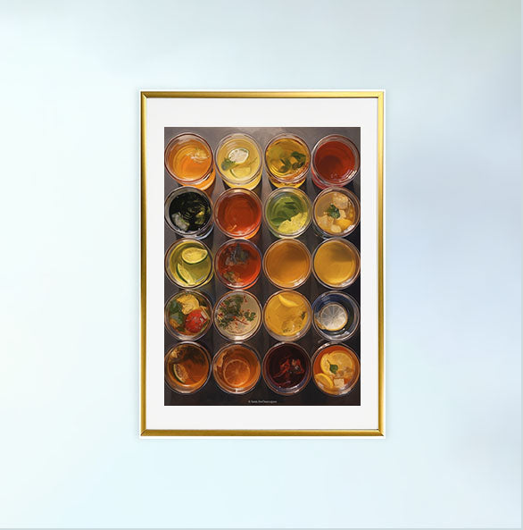 お茶のアートポスター金フレームあり