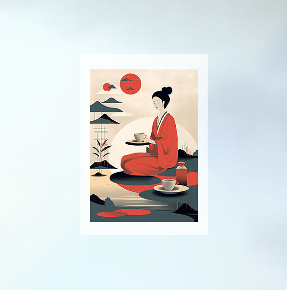 お茶のアートポスター原画のみ設置イメージ