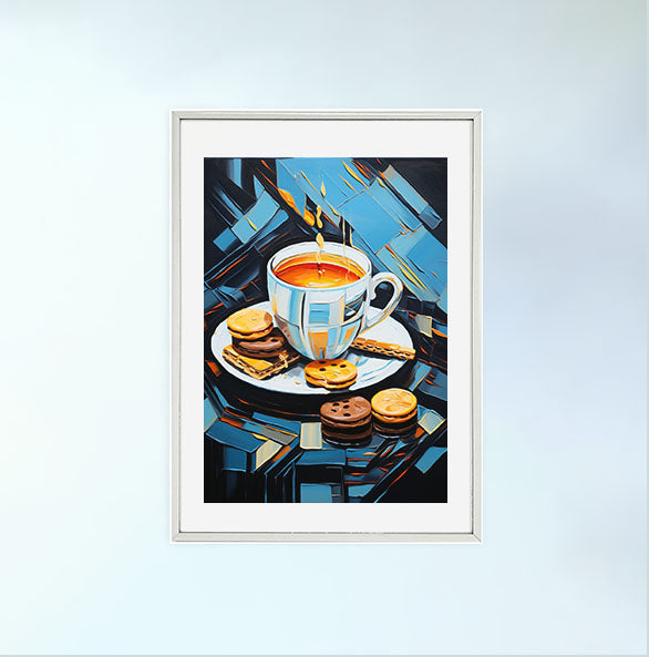 お茶のアートポスター銀フレームあり