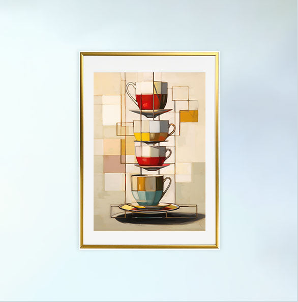 お茶のアートポスター金フレームあり