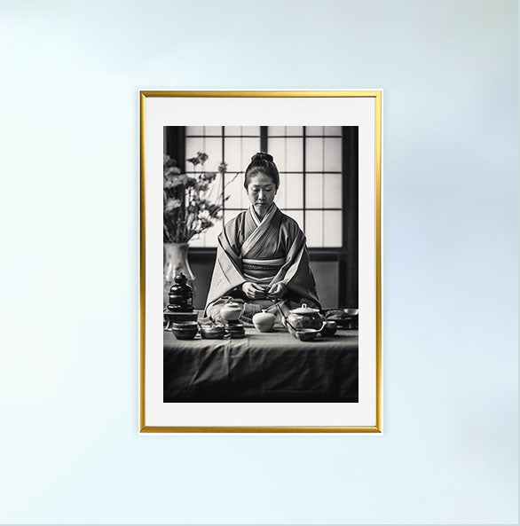 お茶のアートポスター金フレームあり