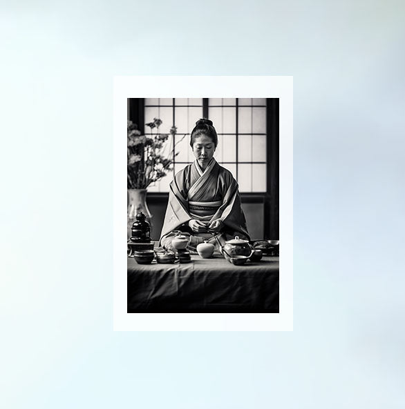 お茶のアートポスター原画のみ設置イメージ