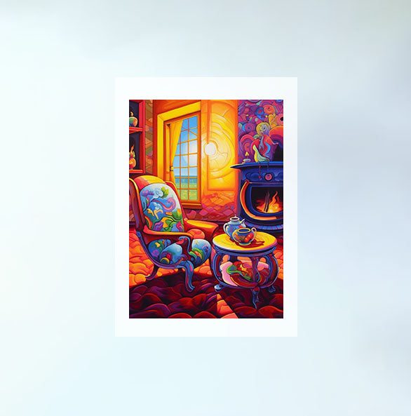 お茶のアートポスター原画のみ設置イメージ