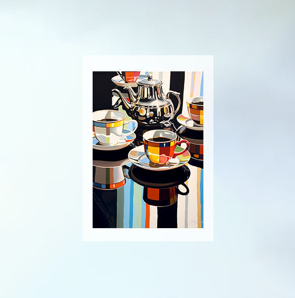 お茶のアートポスター原画のみ設置イメージ