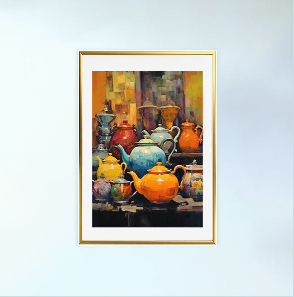 お茶のアートポスター金フレームあり