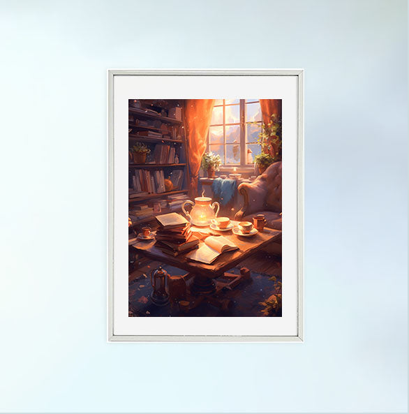 お茶のアートポスター銀フレームあり