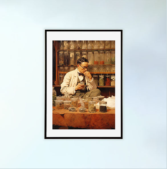 お茶のアートポスター黒フレームあり