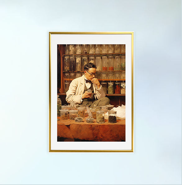 お茶のアートポスター金フレームあり