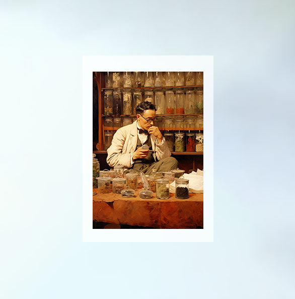 お茶のアートポスター原画のみ設置イメージ