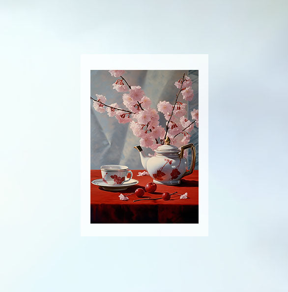 お茶のアートポスター原画のみ設置イメージ