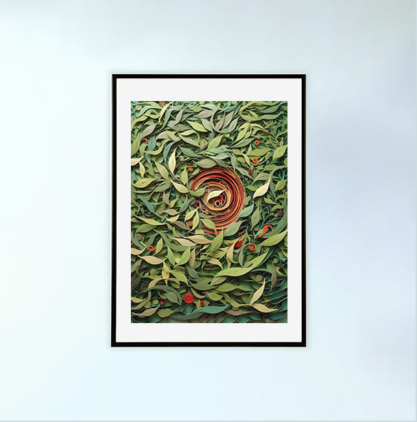 お茶のアートポスター黒フレームあり