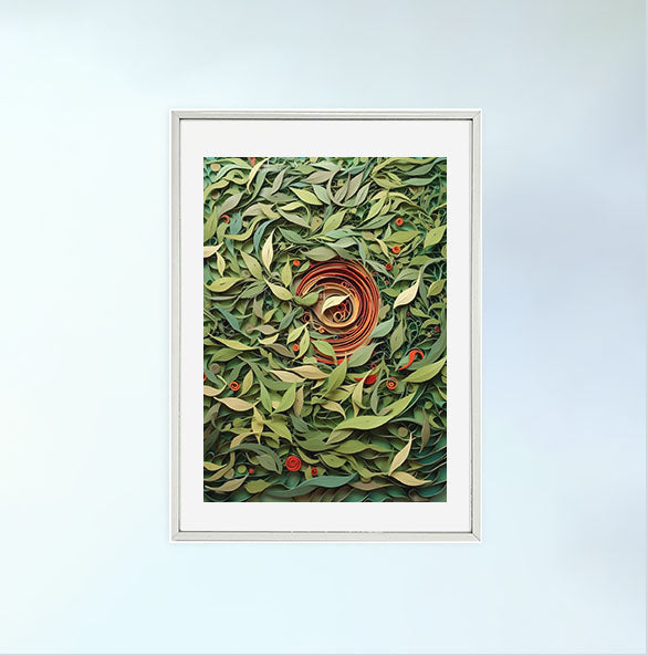 お茶のアートポスター銀フレームあり