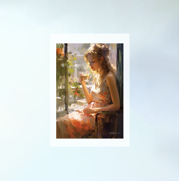 お茶のアートポスター原画のみ設置イメージ