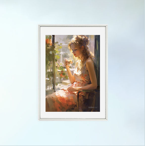 お茶のアートポスター銀フレームあり