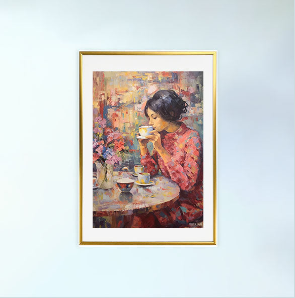 お茶のアートポスター金フレームあり