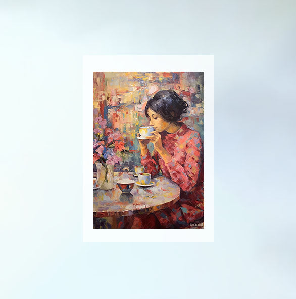 お茶のアートポスター原画のみ設置イメージ