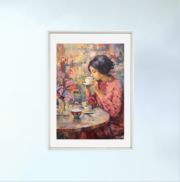 お茶のアートポスター銀フレームあり