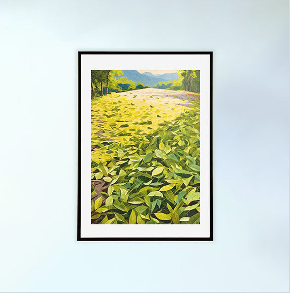 お茶のアートポスター黒フレームあり