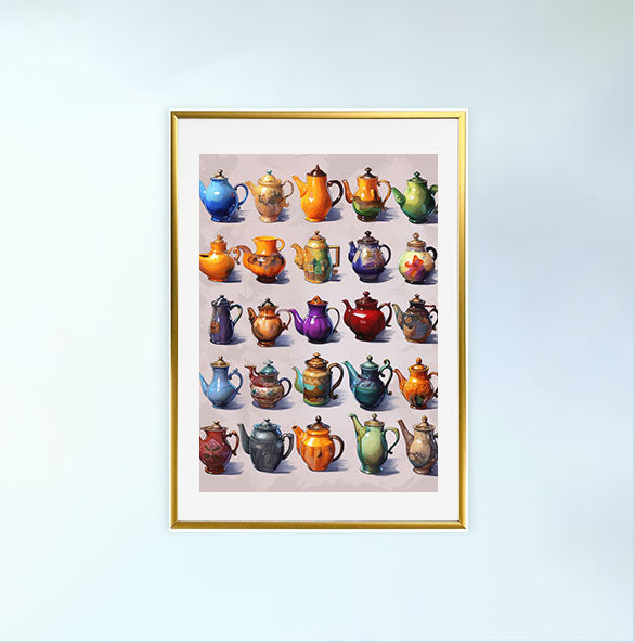お茶のアートポスター金フレームあり