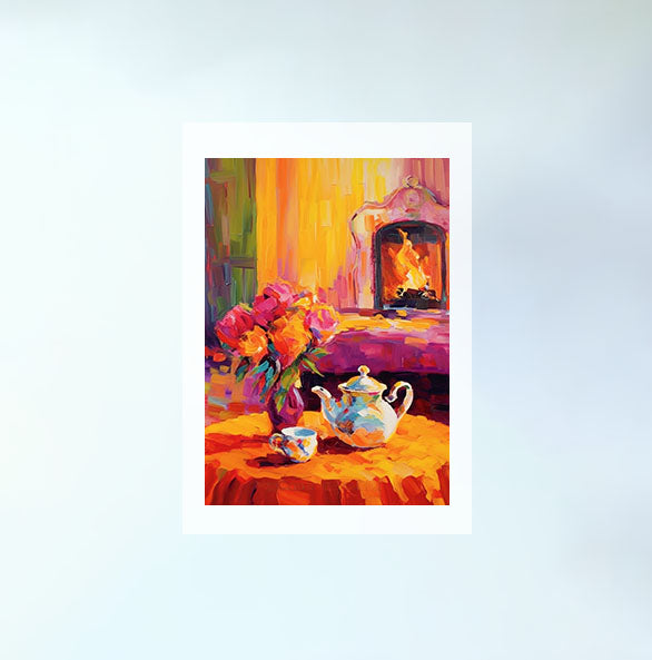 お茶のアートポスター原画のみ設置イメージ