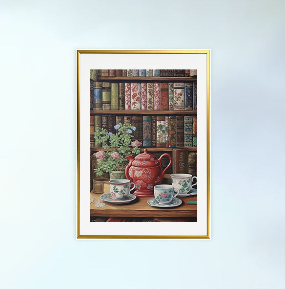お茶のアートポスター金フレームあり
