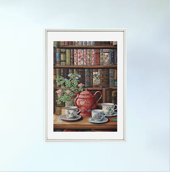 お茶のアートポスター銀フレームあり