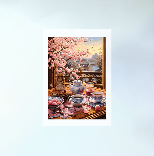 お茶のアートポスター原画のみ設置イメージ
