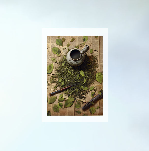お茶のアートポスター原画のみ設置イメージ