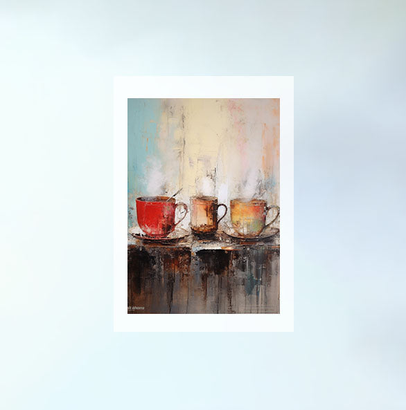 お茶のアートポスター原画のみ設置イメージ