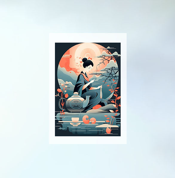 お茶のアートポスター原画のみ設置イメージ