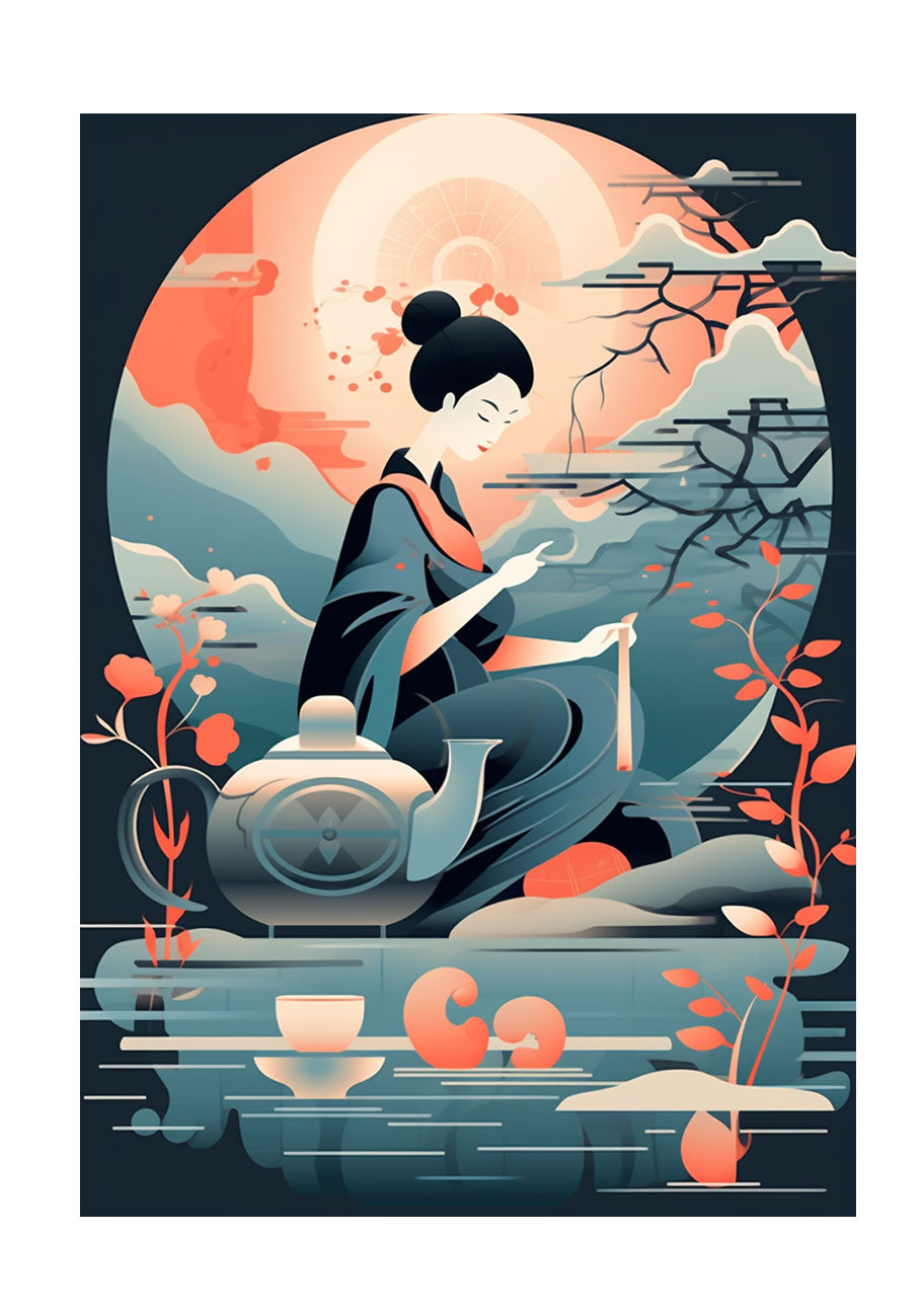 お茶のアートポスター原画のみ