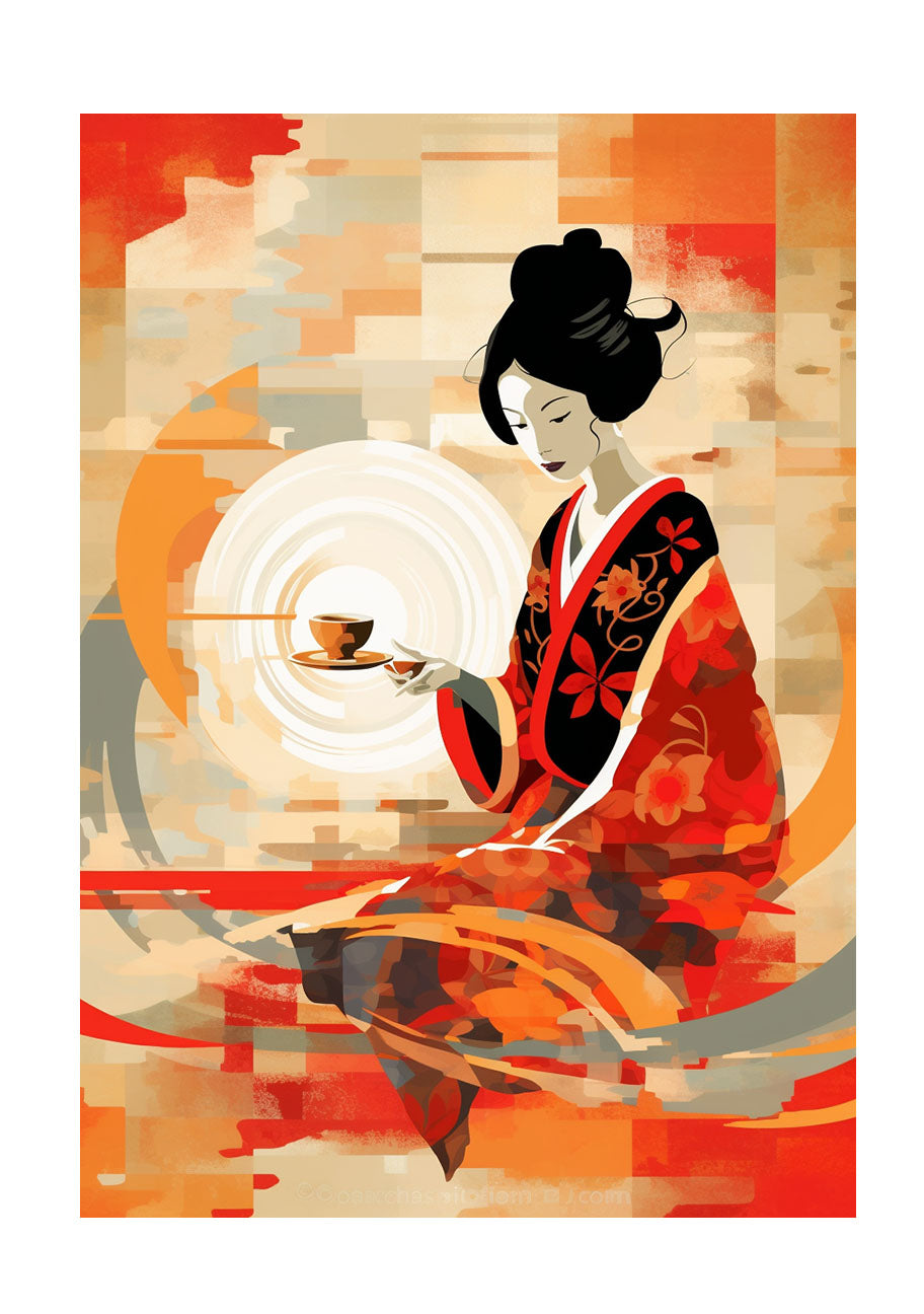 お茶のアートポスター原画のみ