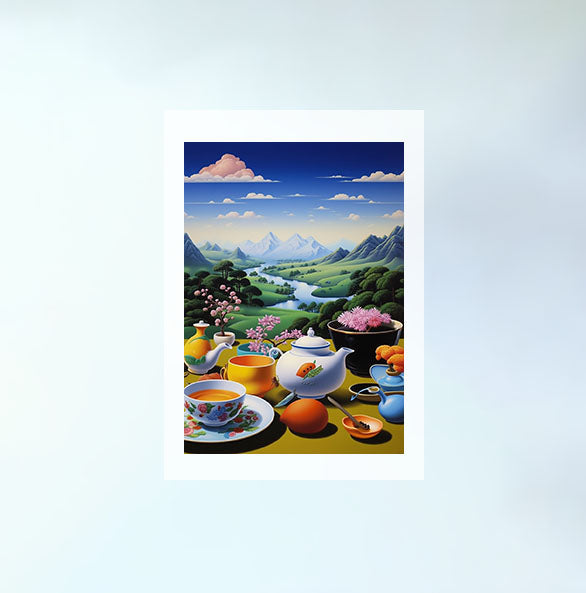 お茶のアートポスター原画のみ設置イメージ