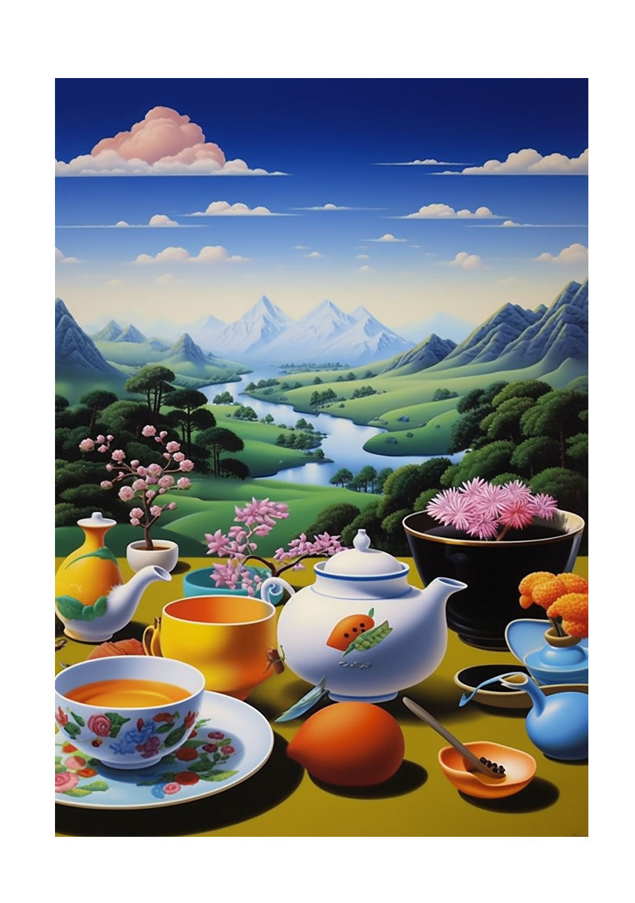 お茶のアートポスター原画のみ