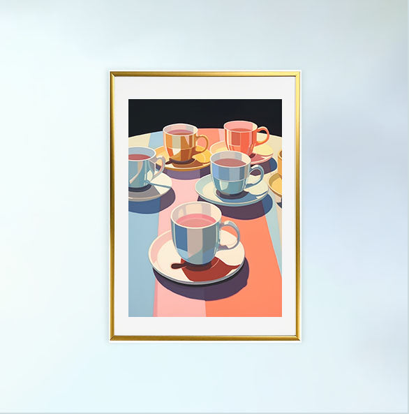 お茶のアートポスター金フレームあり