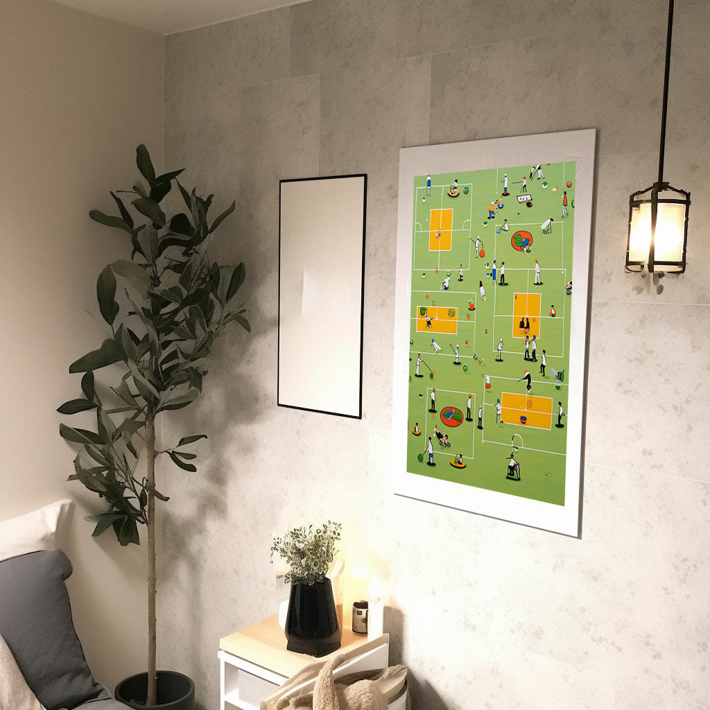 テニスのアートポスター廊下配置イメージ