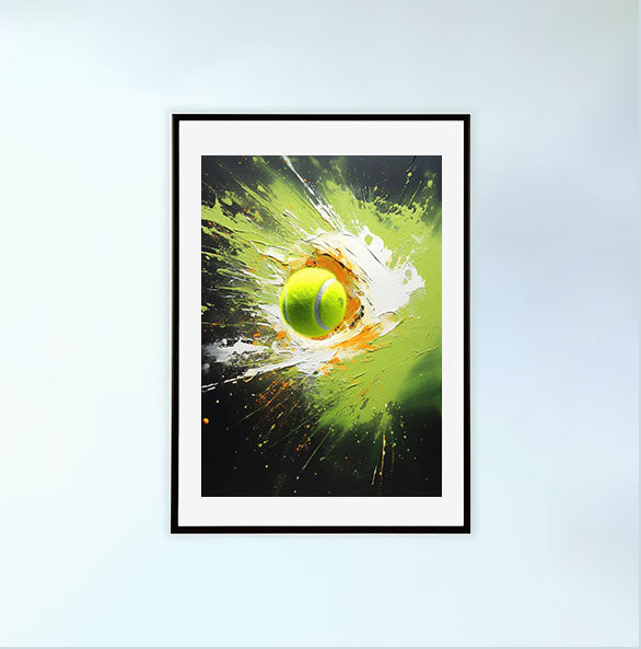 テニスのアートポスター黒フレームあり