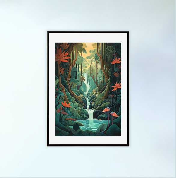 旅行のアートポスター黒フレームあり