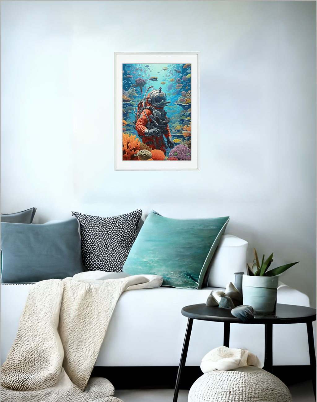 旅行のアートポスターソファ配置イメージ