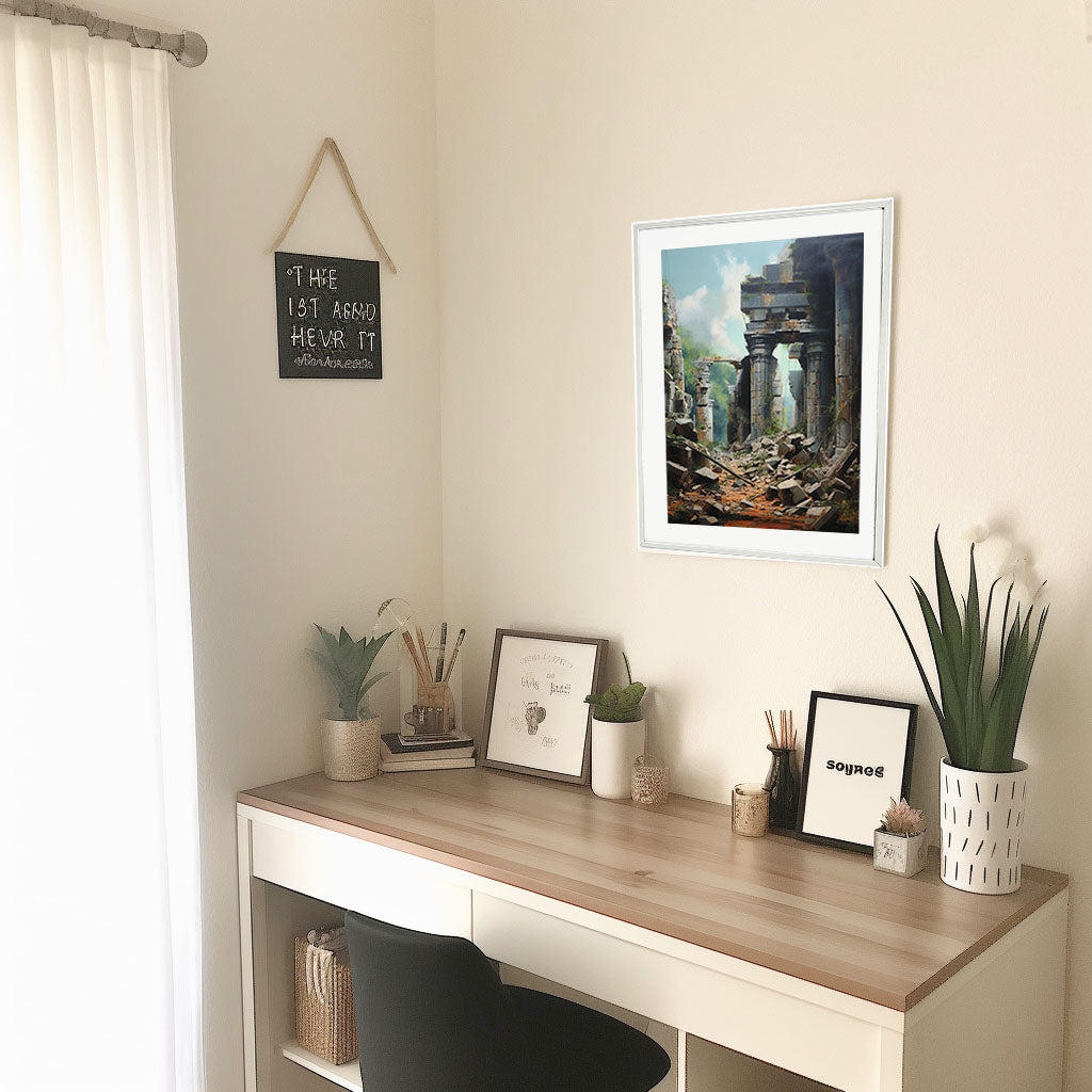 旅行のアートポスター机配置イメージ