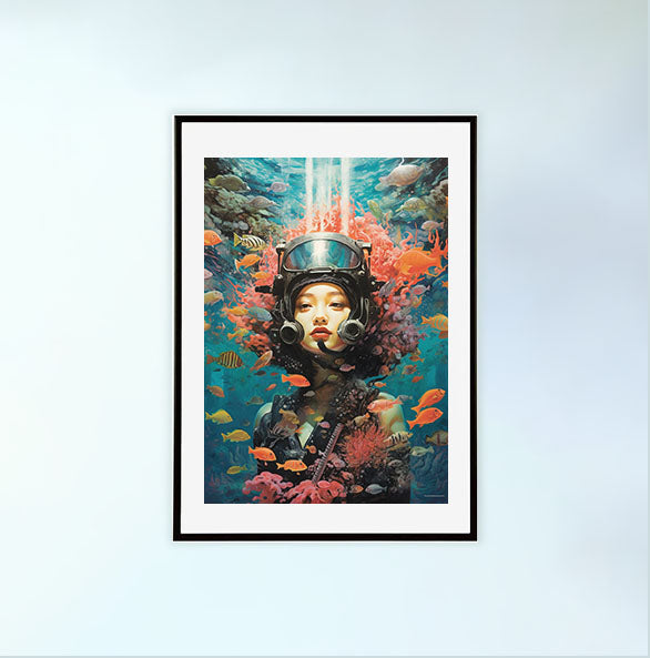 旅行のアートポスター黒フレームあり